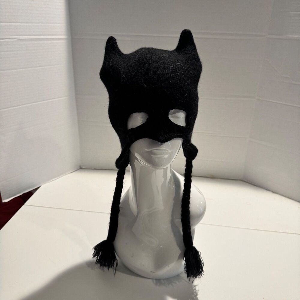 Batman Ski Knit Cap Dc Comics Black with cut out eyes One Size Beanie